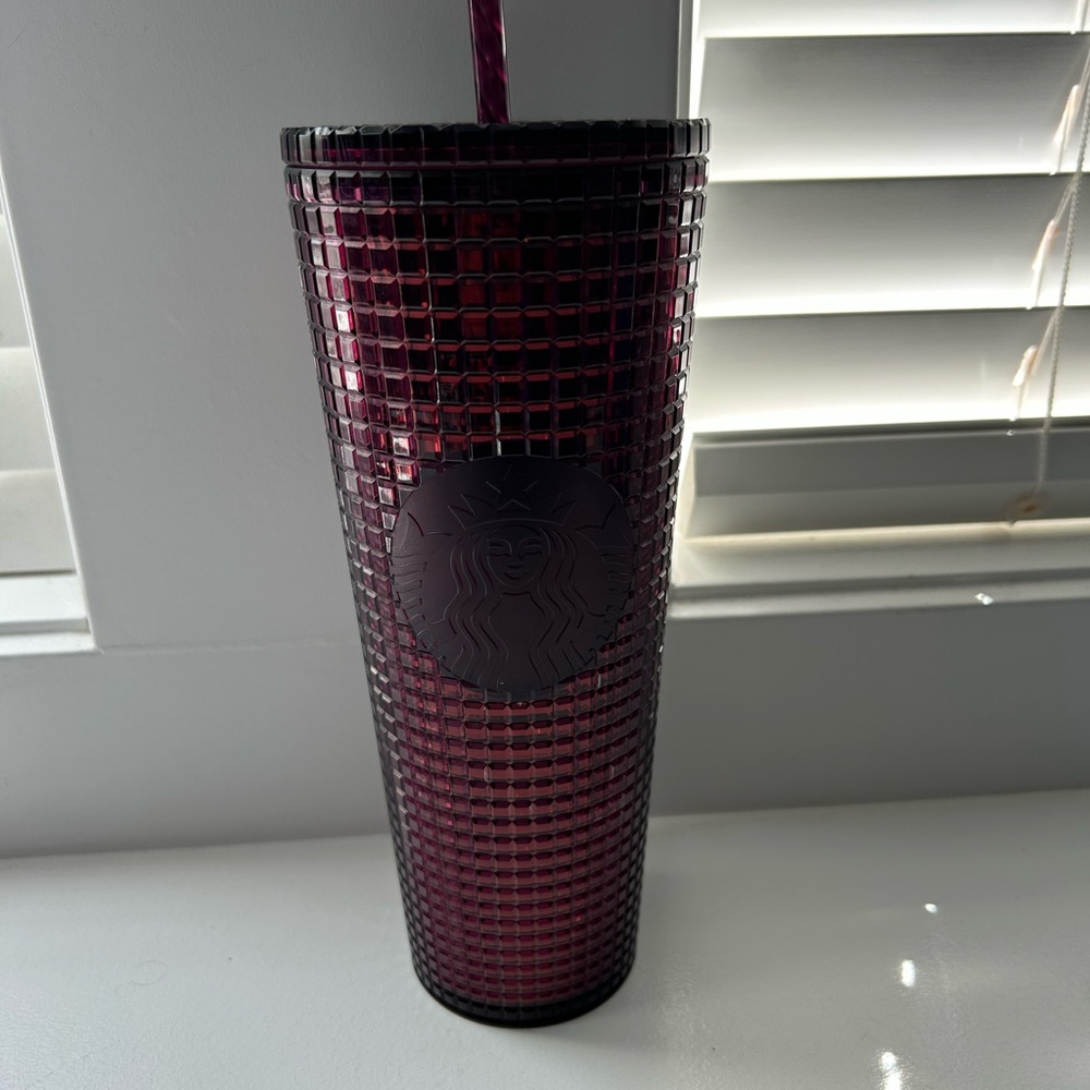 Starbucks Berry Plum Grid Disco Holiday 2020 Tumbler